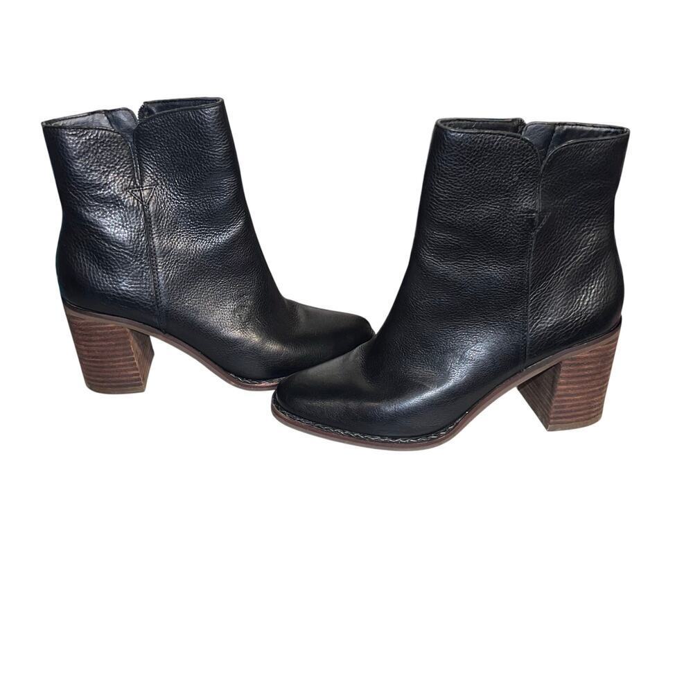 Lucky Brand Nomi‎ 7.5 leather side zip 3-inch heel Gothic Gorpcore Ankle Boot